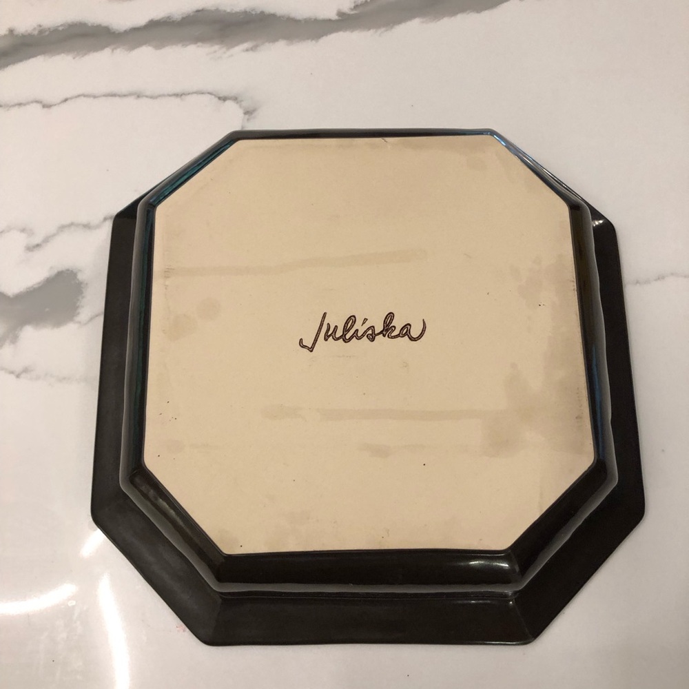 Juliska Pewter Stoneware Octagonal Bowl Discontinued - Picture 5 of 7